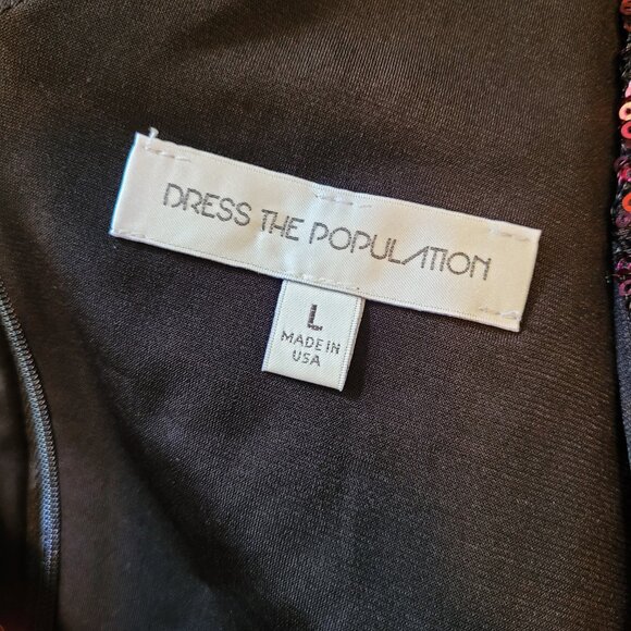 Dress The Population Zoe Sequined Mini Stretch Dress in Garnet Red - Picture 4 of 6